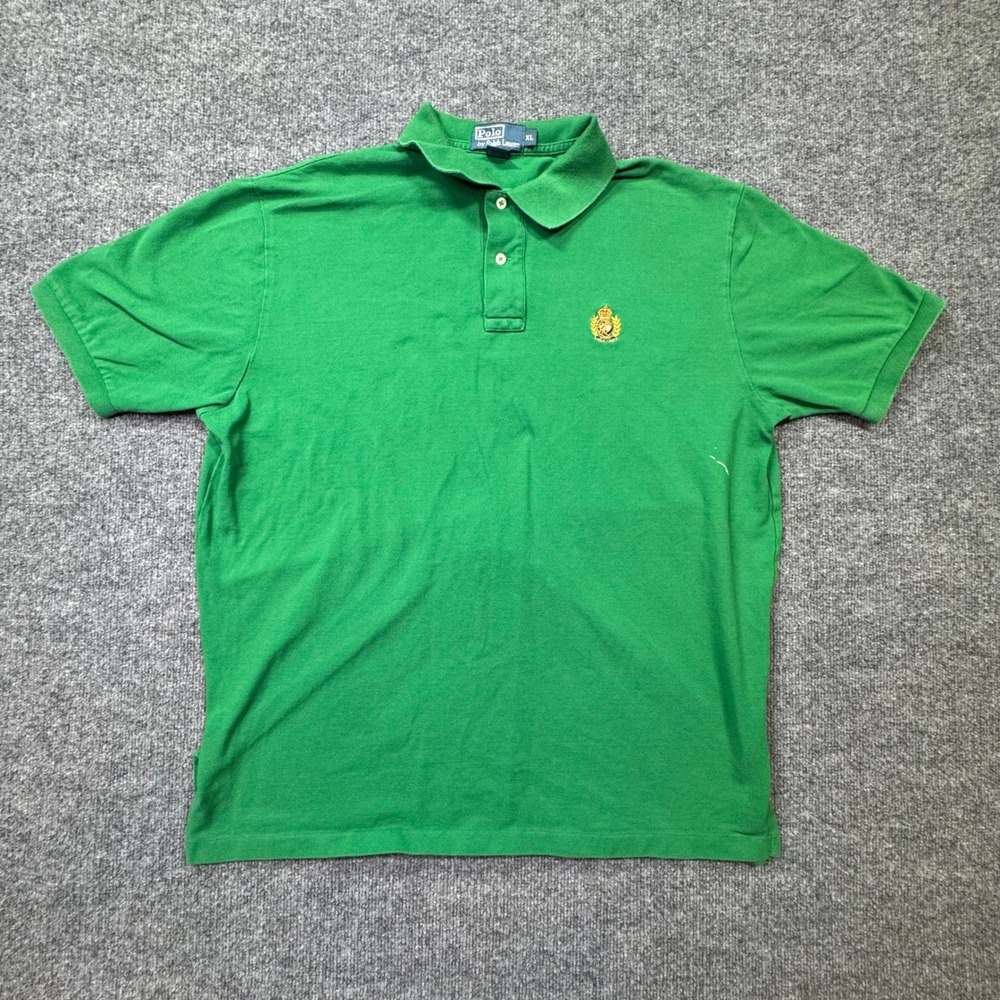 Ralph Lauren‎ Polo T-Shirt Men XL Green Crown Crest Embroidered Short Sleeve